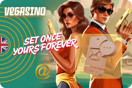 Vegasino login form with email and password